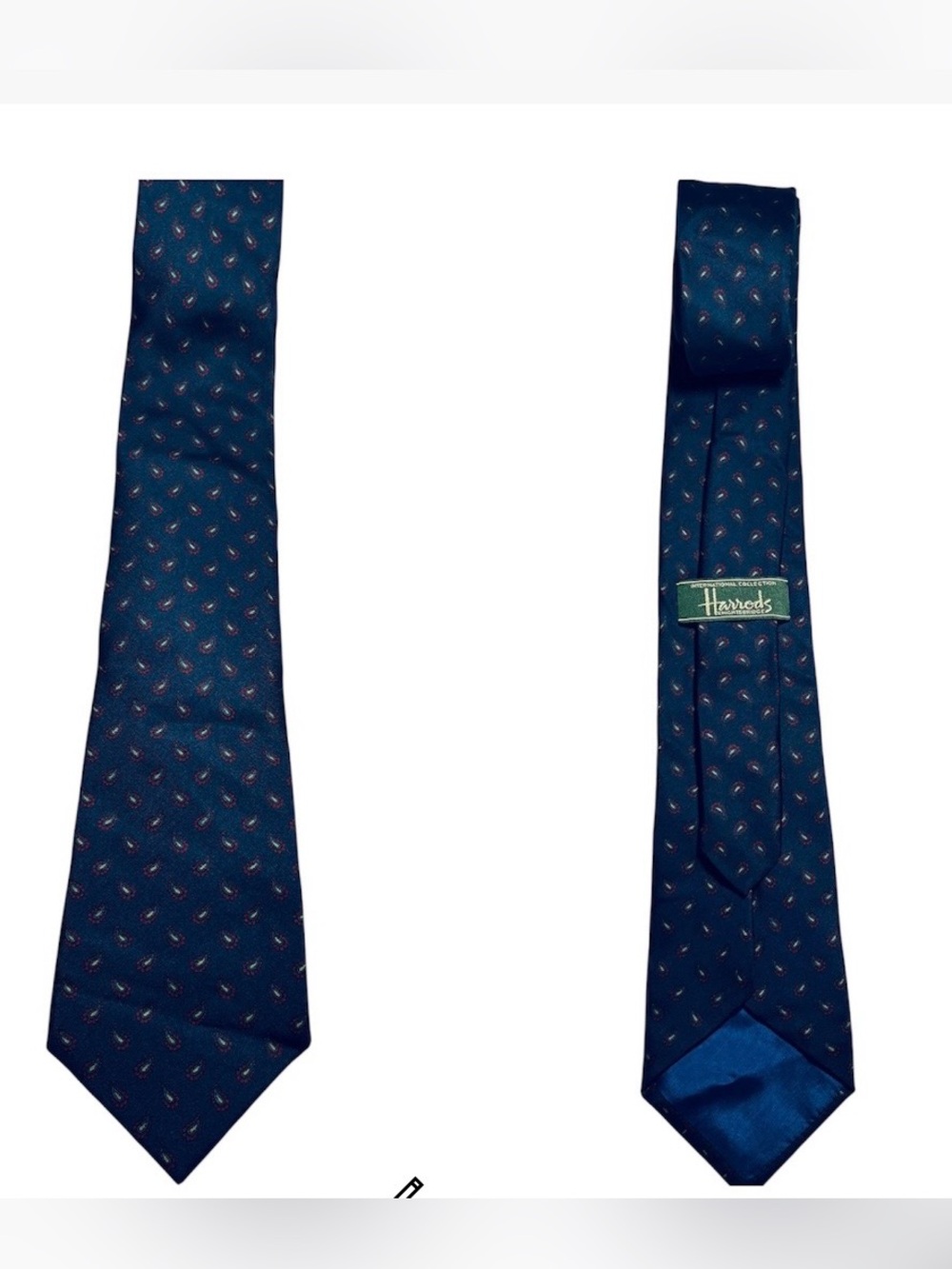 VTG Harrods Knightsbridge Silk Tie
Paisley Navy Blue EVC England
